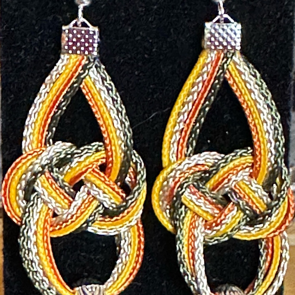 Handmade Paracord Fall Color Earrings - Picture 2 of 2